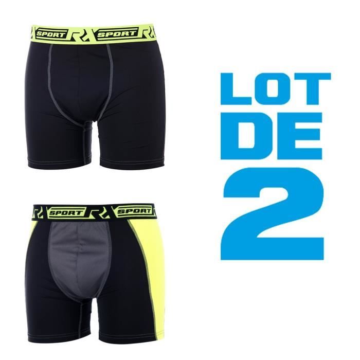 RXSPORTS Boxers Homme Bicolore - Anis / Noir