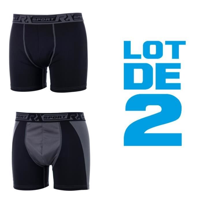 RXSPORTS Boxers Homme Bicolore - Gris / Noir