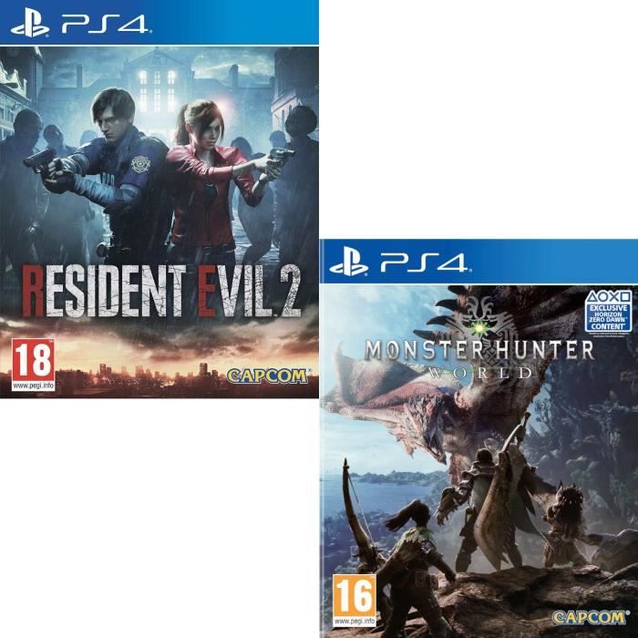 Resident Evil 2 + Monster Hunter World Jeux PS4