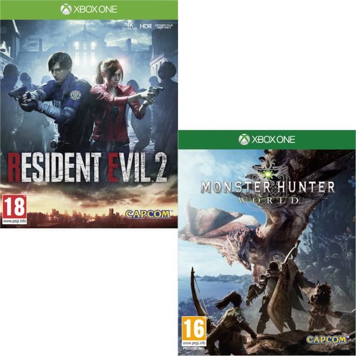 Resident Evil 2 + Monster Hunter World Jeux Xbox One