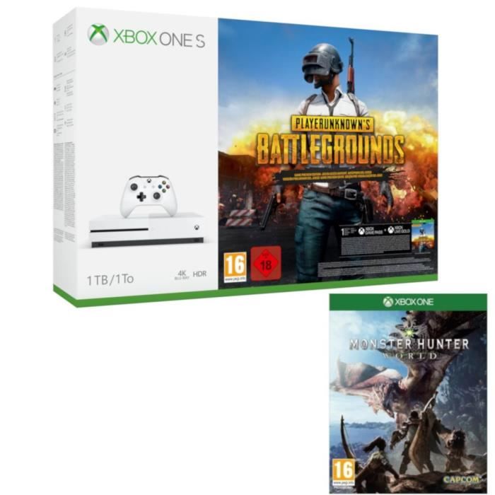 Xbox One S 1 To PUBG + Monster Hunter World