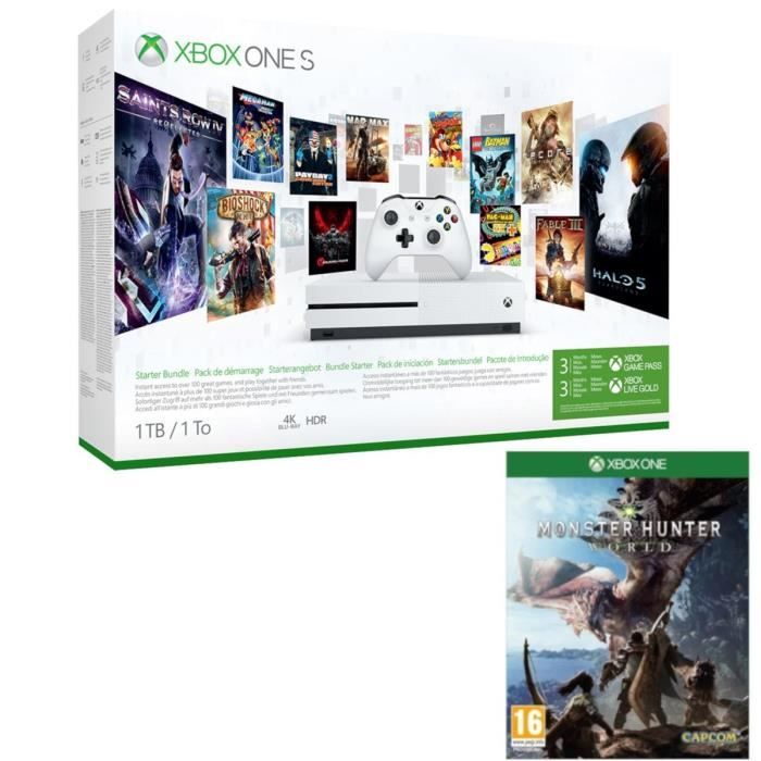 Xbox One S 1 To Game Pass + Monster Hunter World