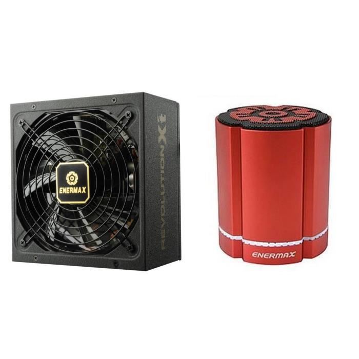 ENERMAX Pack Alimentation PC Revolution X't II - Semi-modulaire - 750 W - 80PLUS Gold + Enceinte DreamBass EAS02M - 4 W - Rouge