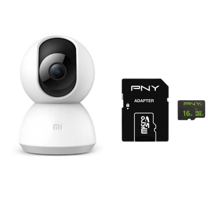 XIAOMI Camera de surveillance Mi Home Camera - 360° - Blanc + Carte Micro SD 100Mo 16Go offert