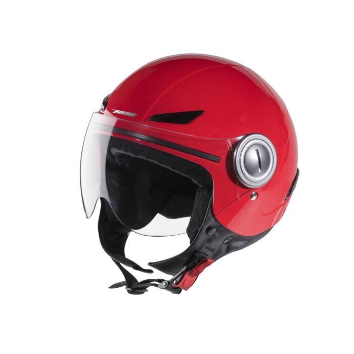 NOX N216 Casque Jet Enfant Rouge + Auto-collants