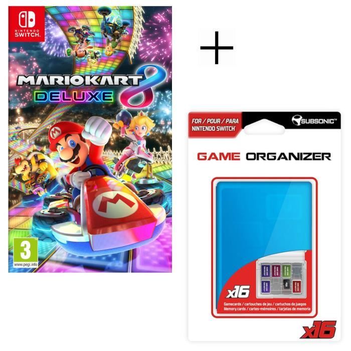 Mario Kart 8 Deluxe Jeu Switch + Boitier de rangement pour jeux et pour carte SD