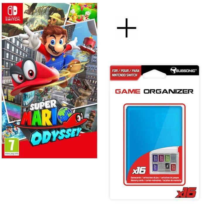 Super Mario Odyssey Jeu Switch + Boitier de rangement pour jeux et pour carte SD