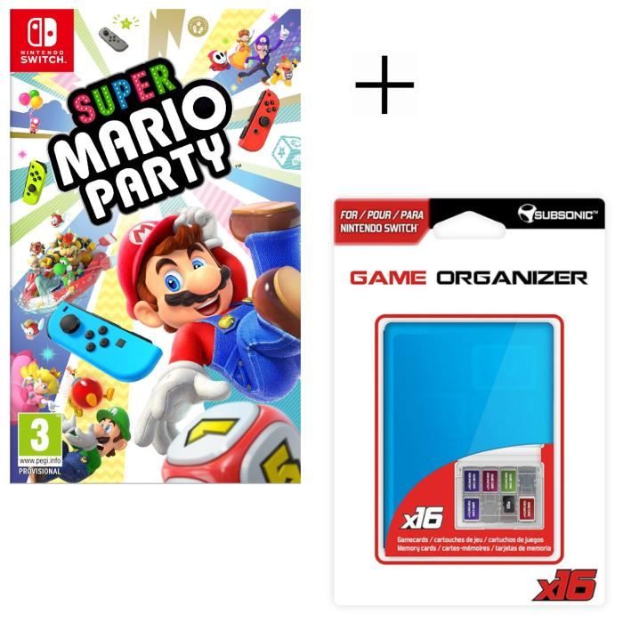 Super Mario Party Jeu Switch + Boitier de rangement pour jeux et pour carte SD