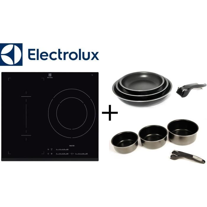 PACK cuisson ELECTROLUX: E6113IFK table Induction-3 zones-7200W-Noir + SITRAM SPC3CIN Set 3 casseroles + SPC3PIN Set 3 poêles