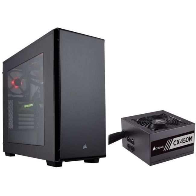 CORSAIR Pack Boitier PC Carbide 270R + Alimentation CX450M 450W 80+ Bronze