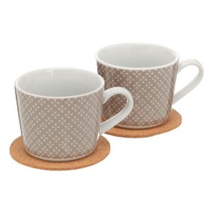 FINLANDEK 2 Tasses ? thé + dessous li?ge KINKKU