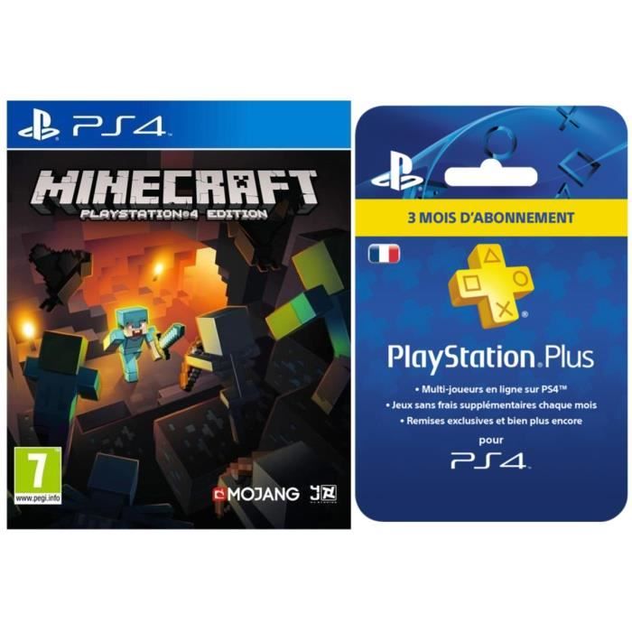 Minecraft + Abonnement PlayStation Plus 3 mois