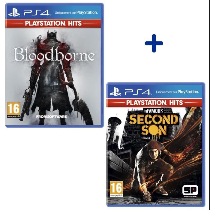 Pack 2 Jeux PS4 PlayStation Hits : Bloodborne + InFamous Second Son