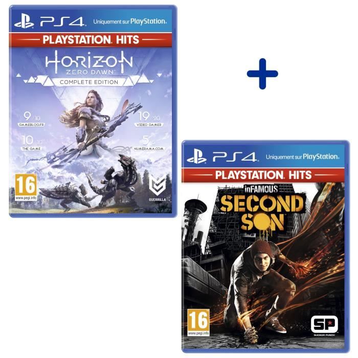 Pack 2 Jeux PS4 PlayStation Hits : Horizon Zero Dawn Complete Edition + Infamous Second Son
