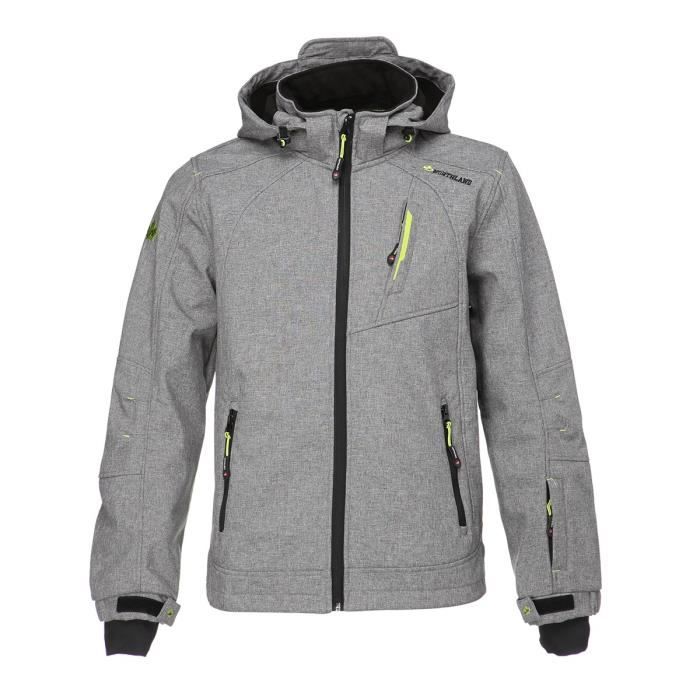 NORTHLAND Softshell chiné Homme Shaine - Contrecollé polaire - Gris