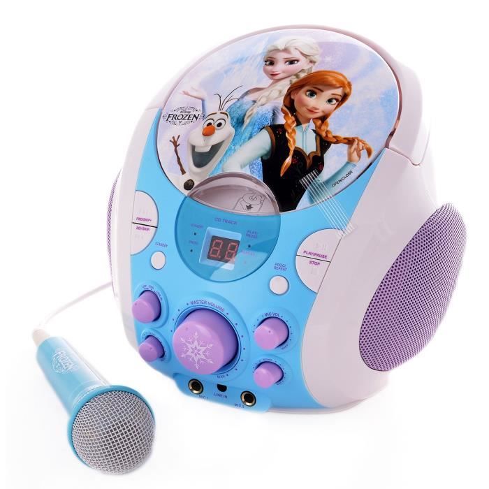 LA REINE DES NEIGES Karaoké Portable - Lecteur CD + Micro enfant
