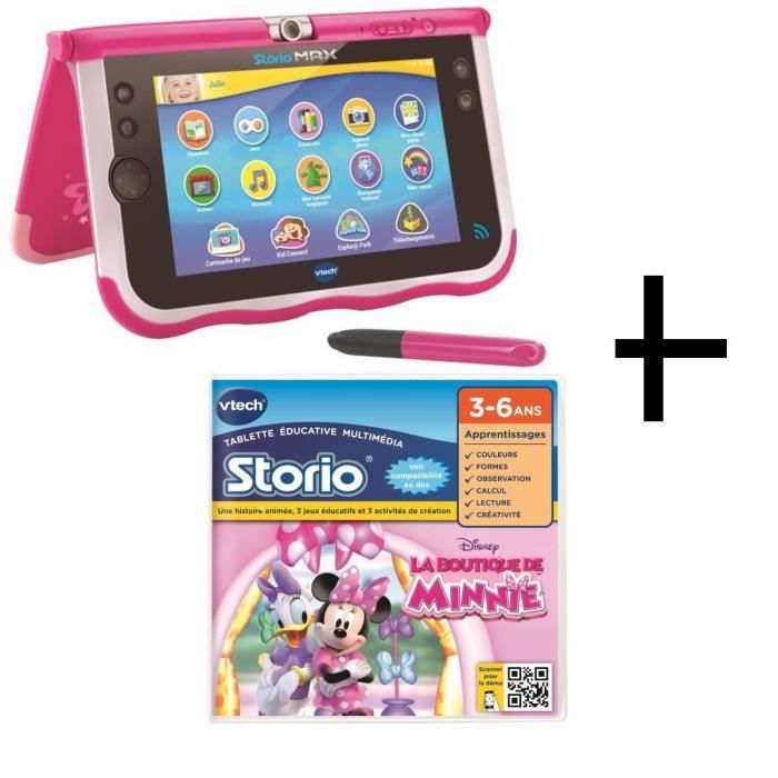 VTECH Pack3 Storio 7 + 1 jeu Disney La Boutique de Minnie offert