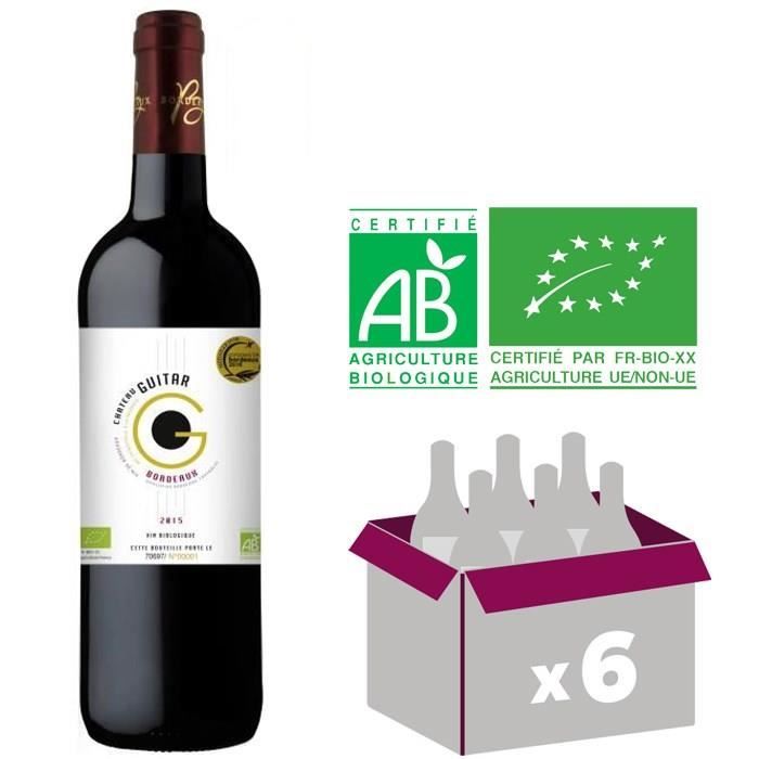 CHÂTEAU GUITAR 2015 Bordeaux BIO - Rouge - 6x 75 cl