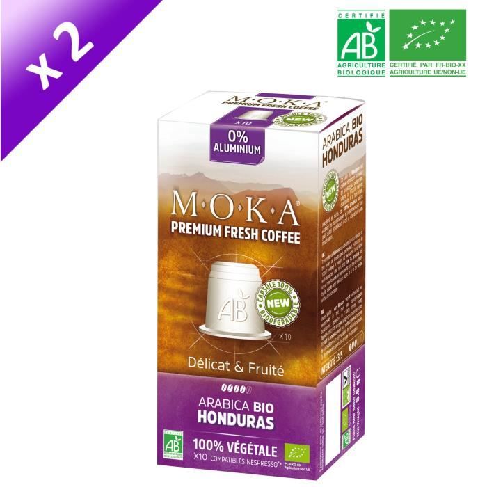MOKA 20 capsules de café Arabica Honduras - Bio - Compatibles avec le système Nespresso®*