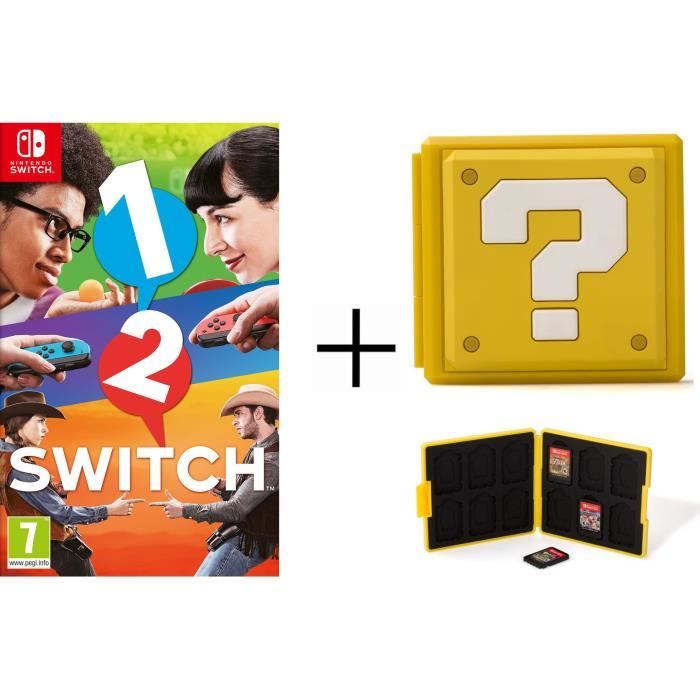 1-2-Switch Jeu Switch + Boîtier pour jeux Switch - Question Block Jaune