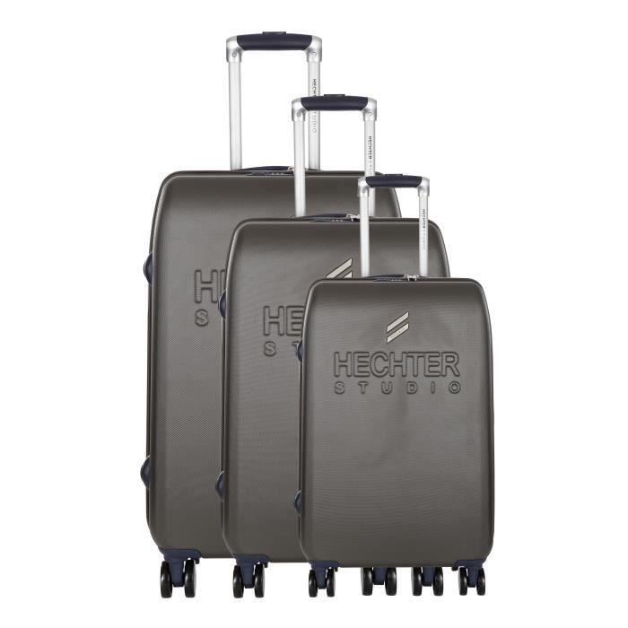 DANIEL HECHTER Set de 3 Valises Rigide Polycarbonate et ABS 4 Roues S-M-L CONTI Gris