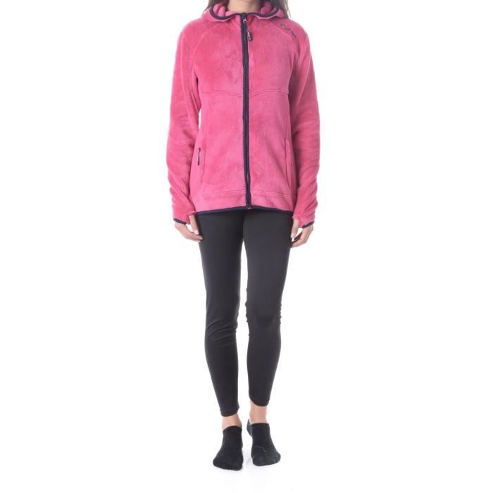 NORTHLAND Veste polaire Femme Toudou Parisa - Poils courts - Bi-matière - Fuchsia
