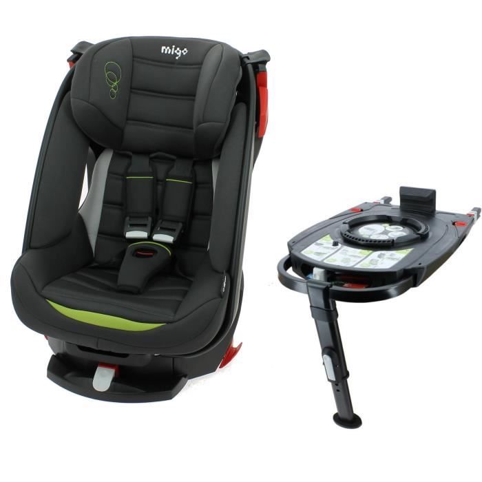 MIGO Siège auto Saturn - Noir et vert + base Isofix Solar