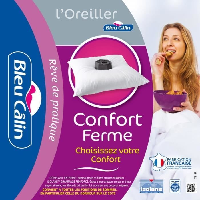 Lot de 2 oreillers Spécial Couple 60x60 cm blanc