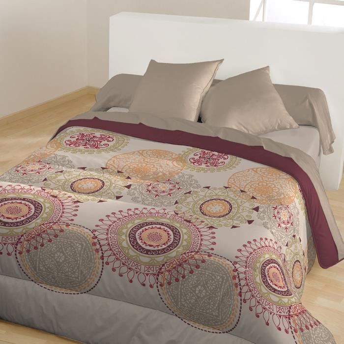 CALINE Couette chaude imprimée Lolita 220x240 cm beige