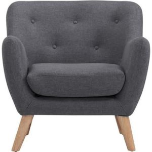 SCANDI Fauteuil scandinave en tissu Anthracite