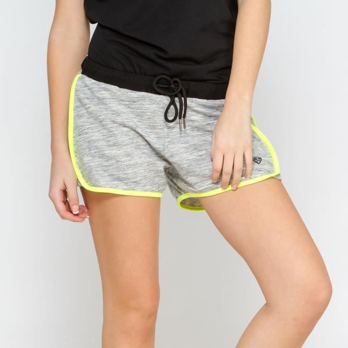 FREEGUN Short Gris Chiné Femme