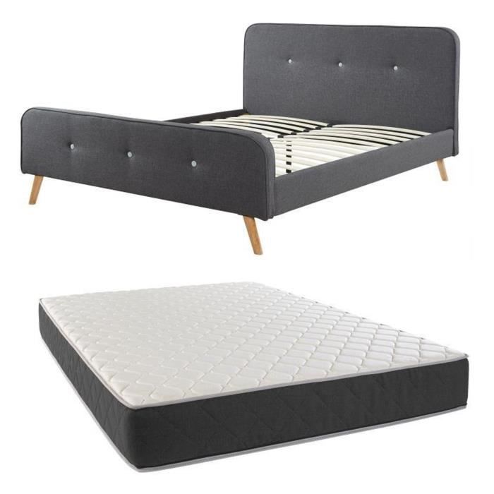 Ensemble chambre 140x190 cm : Structure de lit GAMMA + matelas DORMIPUR