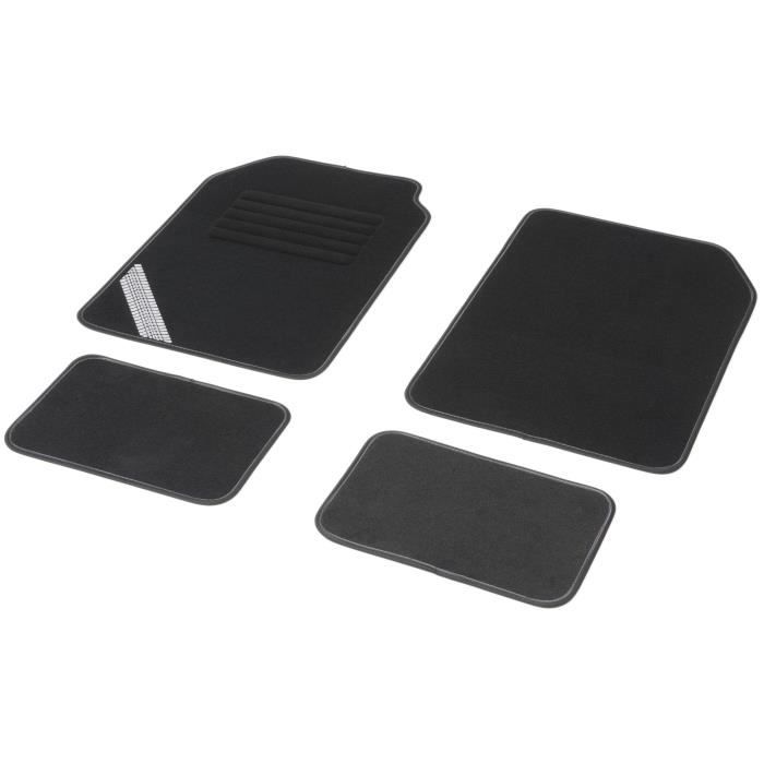 DBS Jeu de 4 tapis universels DRIVE ganse noir et gris