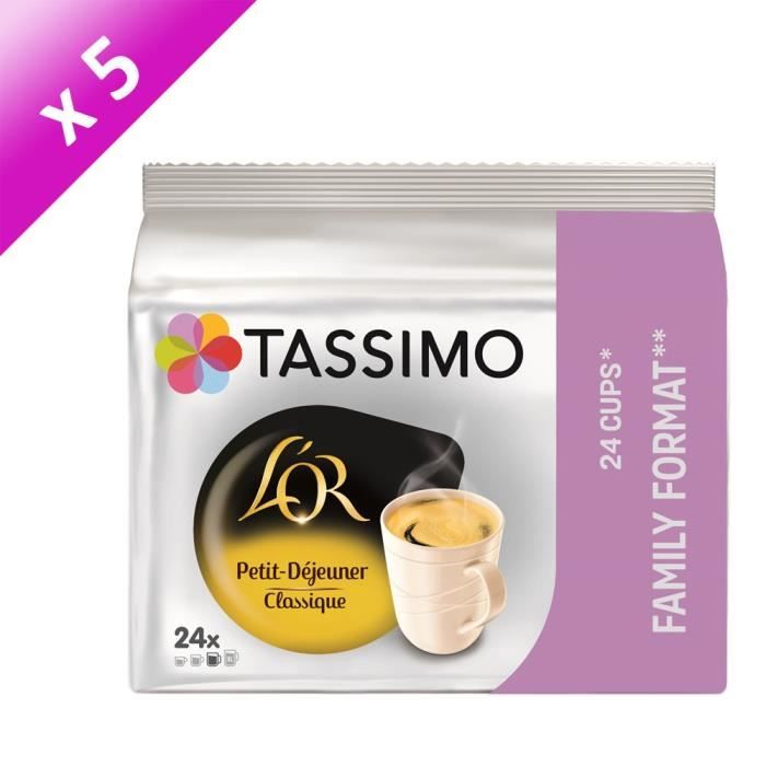 TASSIMO L'OR Café Petit Déjeuner classique - 5 paquets de 24 capsules