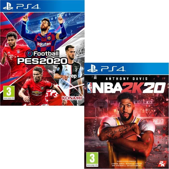 Pack Sport PS4 : eFootball PES 2020 + NBA 2K20 Jeux PS4