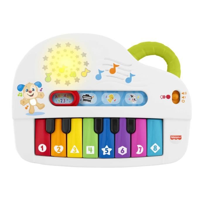 FISHER-PRICE - Mon Piano Rigolo - Piano électronique bébé - 60 musiques & phrases - 6 mois et +