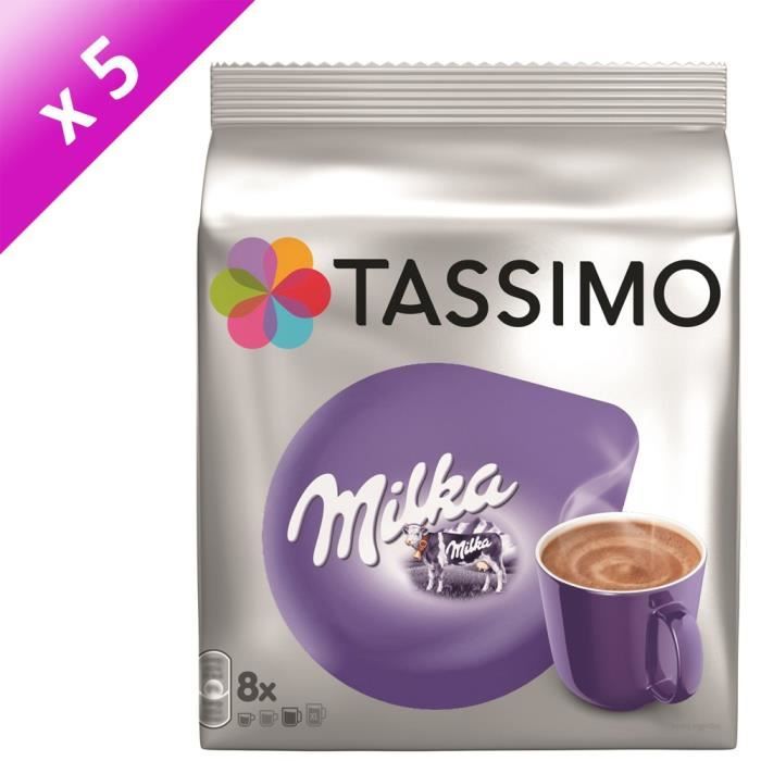TASSIMO Café Chocolat Milka - 5 paquets de 8 dosettes