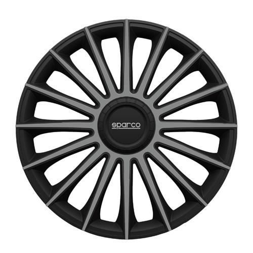 SPARCO Lot de 4 Enjoliveurs Treviso 14'' - Noir et Gris