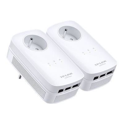 TP-LINK Kit de 2 CPL AV 1200 Mbps 3 ports Gigabit avec prise gigogne (prise FR) -PA8035P KIT