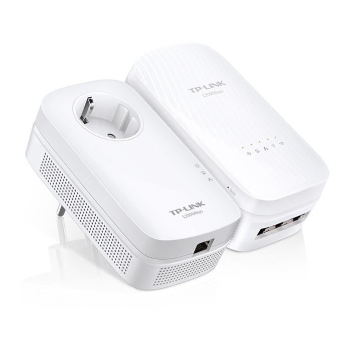 TP-LINK - TL-WPA8730 - KIT AV1200 Wi-Fi AC 1750Mbps Pack de 2 Adaptateurs CPL