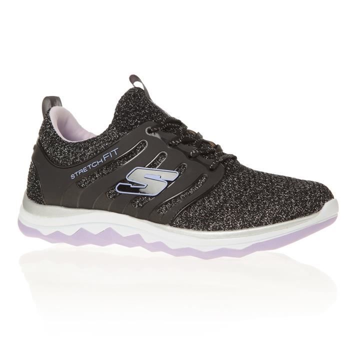 SKECHERS Baskets Diamond Runner Sparkle Sprint - Enfant Fille - Noir et Violet