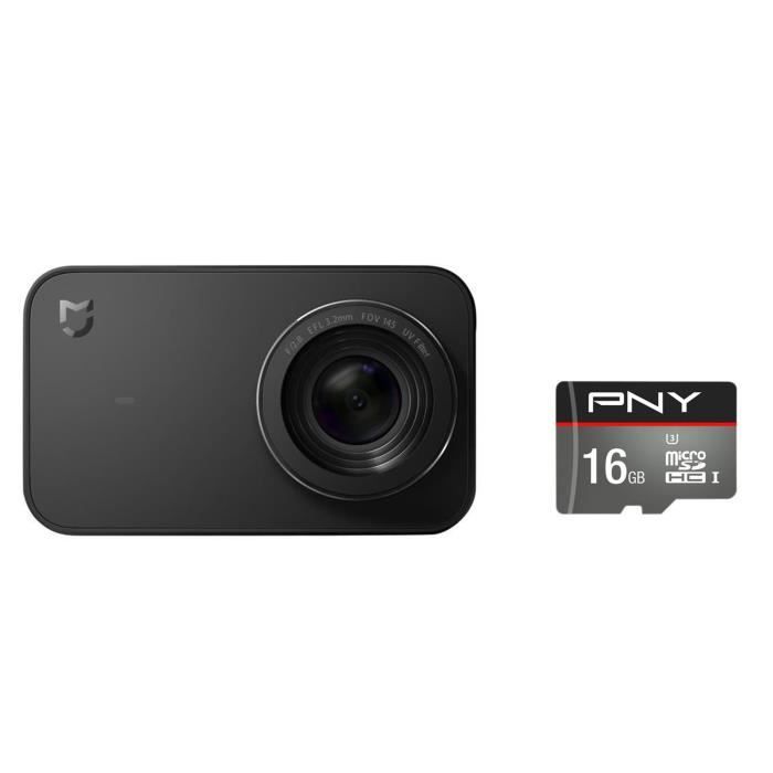 XIAOMI MI Action Camera Sport - 4K + PNY Carte Micro SD 16 Go Turbo