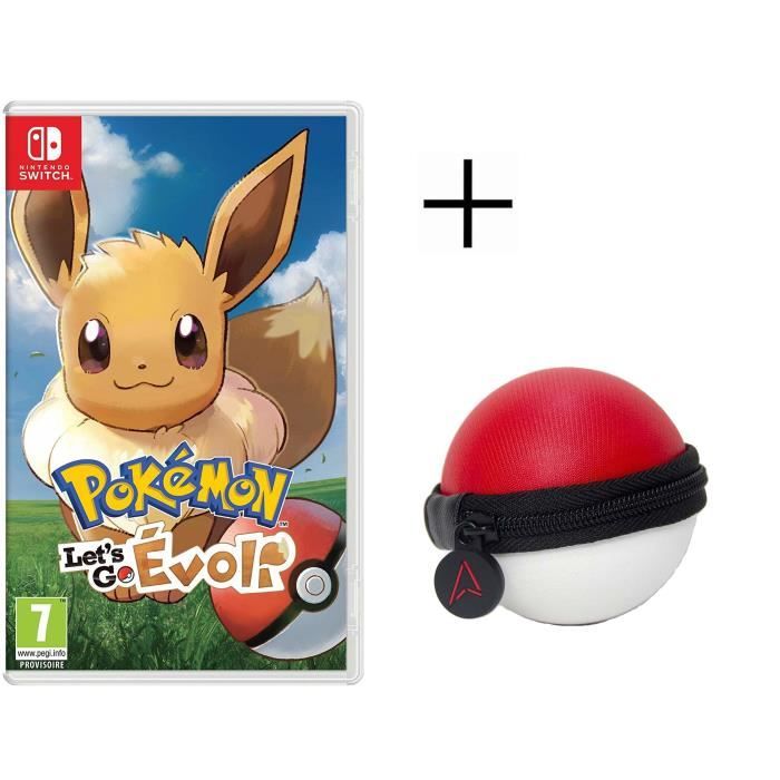 Pokémon : Let's go, Evoli Jeu Switch Pokemon Go + Housse de protection pour Pokeball Switch