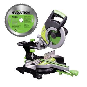EVOLUTION Scie onglet radiale multi-usages FURY3XL + 2?me lame multi-usages FURY 255mm