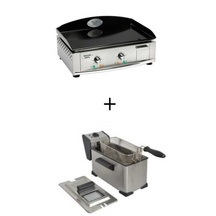 ROLLER GRILL Plancha 600E éléctrique + KITCHENCHEF Friteuse électrique offerte