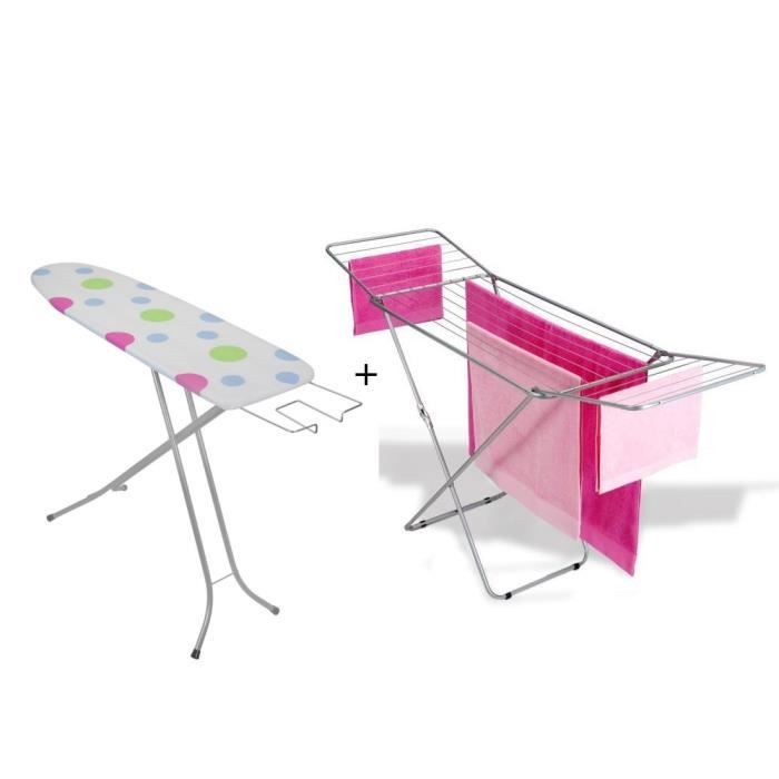Pack METALTEX Table à repasser Astria + Séchoir à rabats Vulcano