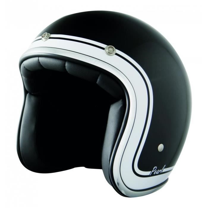 STORMER Casque Jet Pearl Classic Noir et Blanc