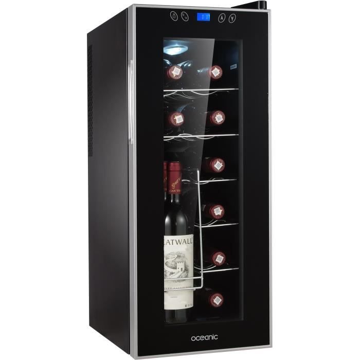 OCEANIC OCEACWC12LCD - Cave à vin de service - 12 bouteilles - Pose libre - Classe A - L 26 x H 65 cm