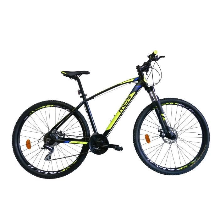 MGR Vélo VTT Cap N1289 - Homme - Noir, jaune et bleu