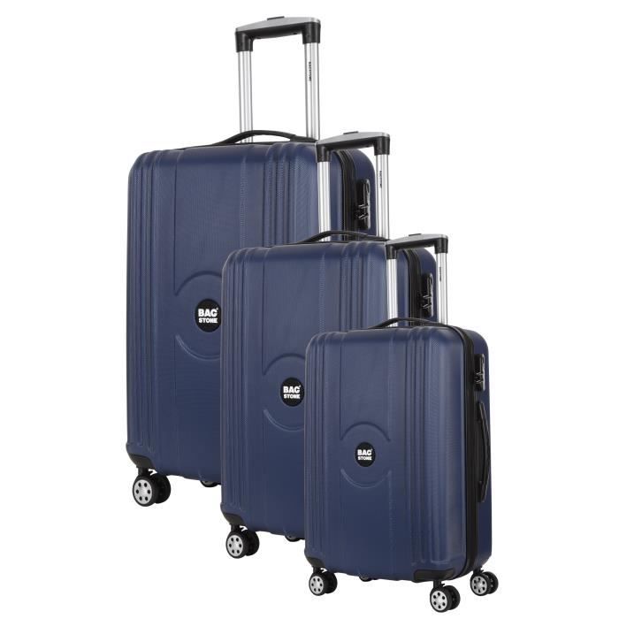 BAGSTONE Set de 3 Valises Rigide ABS 8 Roues S-M-L JACK Bleu